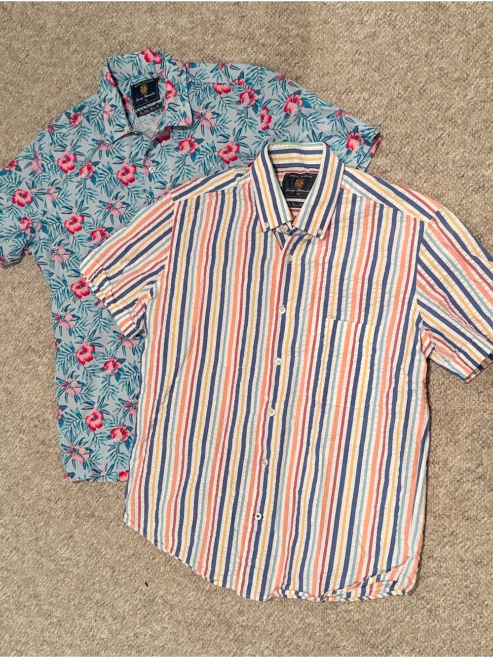 Set of two Brook Taverner casual summer Short-Sleeve Button-Up Shirts
